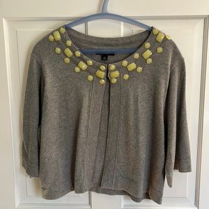 Banana Republic XL gray sweater with jade gemstones